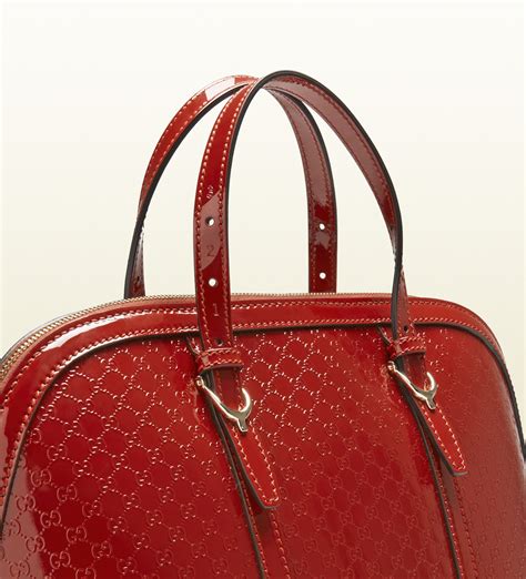 gucci patent leather bag top handle
